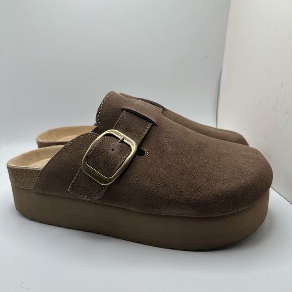 CUSHIONAIRE Women's Genuine Suede Cork Footbed Platform Clog with +Comfort 11 BR - Picture 1 of 7
